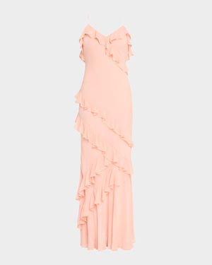 Rialto Asymmetric Ruffle Maxi Dress