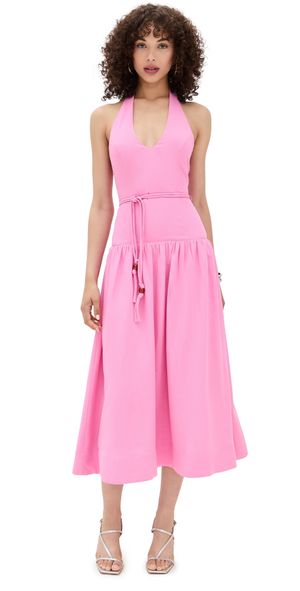 MINKPINK Melody Drop Wasit Midi Dress Pink XL