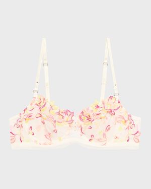 Folie D'Ete Floral-Embroidered Demi Bra