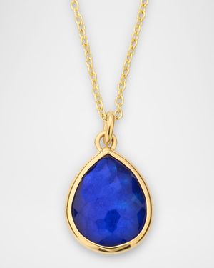 Rock Candy Mini Lapis Teardrop Pendant Necklace in 18K Gold