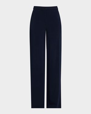 Straight-Leg Pique Trousers