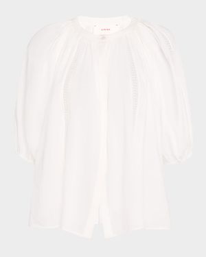 Evynn Lace-Inset Cotton Shirt