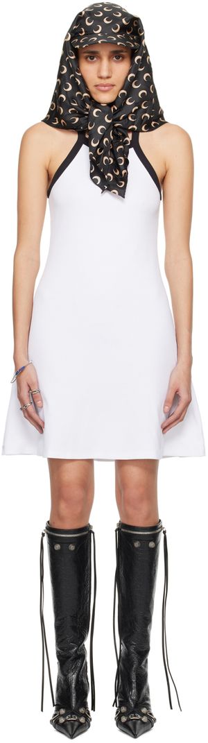 Marine Serre Robe courte évasée blanche