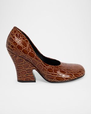 Embossed Leather Pumps