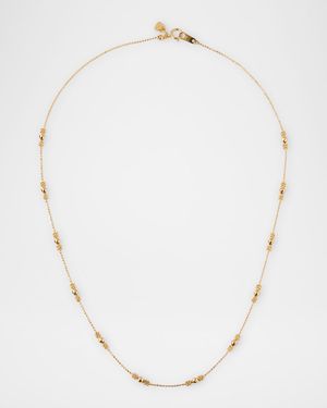 18K Mixed Flower Bead Adjustable Necklace