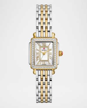 Deco Madison Mini Diamond Two-Tone 18K Gold-Plated Bracelet Watch