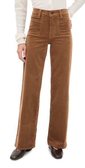 FRAME Le Slim Palazzo Modernist Pocket Corduroy Jeans Maple Brown 33