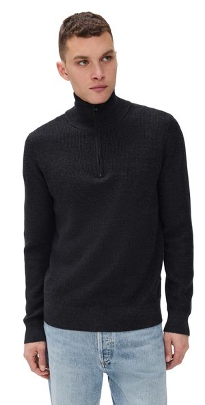 rag & bone Joel Merino Half Zip Pullover Charc L