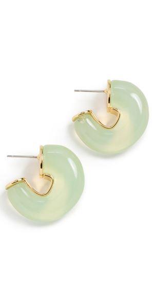 Lele Sadoughi Chunky Hoop Earrings August Peridot One Size