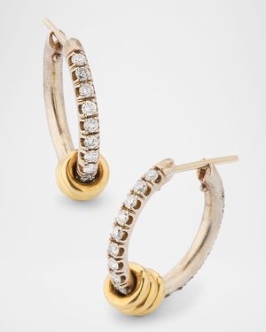 Ara SG Deux Silver & Gold Hoop Earrings with Diamonds