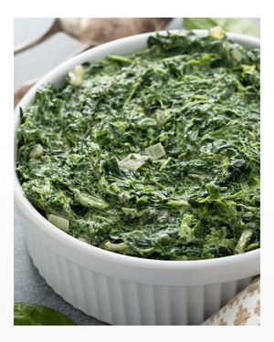 Spinach Madeleine with Smoked Gouda Cheese, Serves 4-6