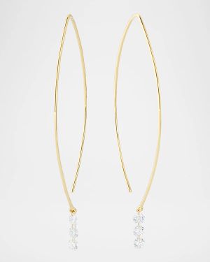 18K Yellow Gold Floating Diamond Earrings