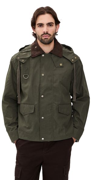 Alex Mill Aberg Utility Jacket In Waxed Cotton Army M