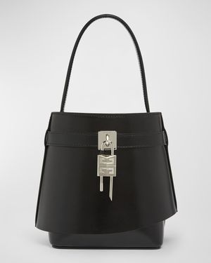 Shark Lock Bucket Bag in Box Leather