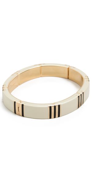 Tory Burch T Stripe Bangle Tory Gold/New Ivory/Black M