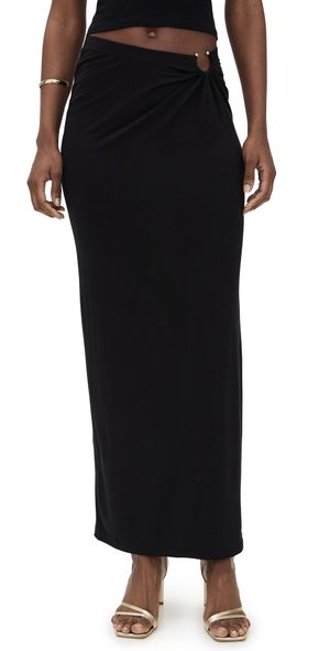 Good American Stretch Jersey Maxi Skirt Black001 M