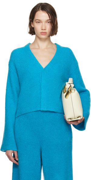 JW Anderson Blue V-Neck Cardigan