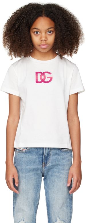 Dolce&Gabbana Enfant | T-shirt blanc en jersey à logo DG