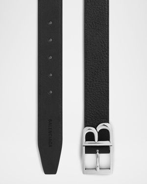 Men's Classic B-Buckle Leather Belt