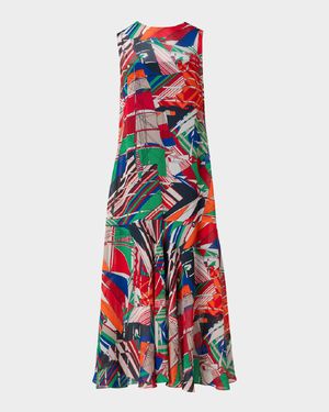 Sea Clipper Print Midi Georgette Dress