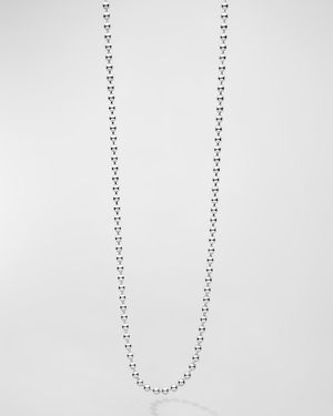 Men's Sterling Silver Logo-Link Ball Chain Necklace, 2.5mm, 20in