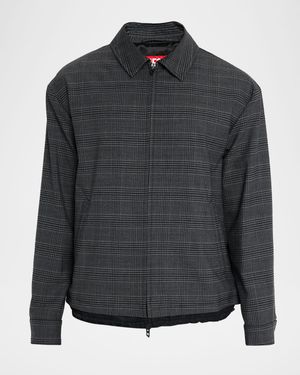 Men's J-Ting Satin and Prince of Wales Full-Zip Coach Jacket