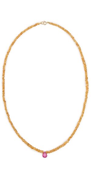 JIA JIA Citrine Ruby Teardrop Necklace Yellow One Size