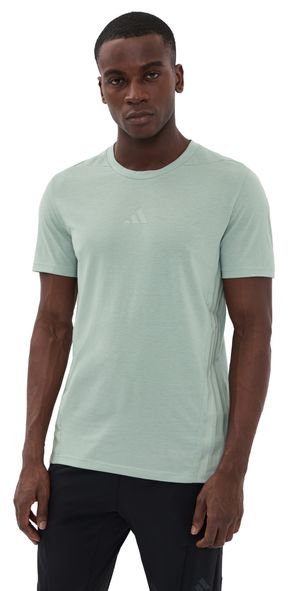 adidas Designed For Training 3 Stripe Workout Tee Wonder Sage S