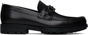 Ferragamo Black Gancini Ornament Loafers