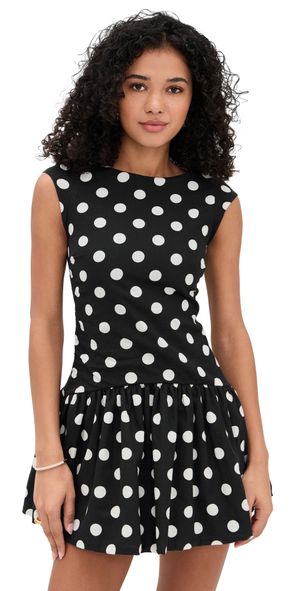 Peixoto Sophia Mini Dress Black/White Polka Dots XL