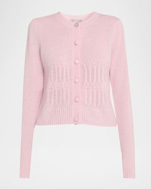 Cable-Embellished Cashmere Cardigan