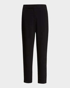Ponte Cropped Pull-On Pants, Black