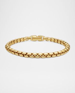 Men's Box Chain Bracelet in 18k Gold, 5mm