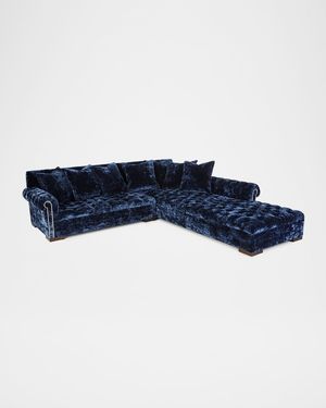 Divine Crushed Velvet Right Chaise Sectional, 116"
