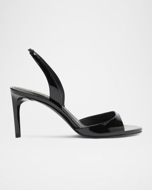 Scarlett Leather Mid-Heel Slingback Sandals