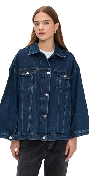 Secular Oversized Denim Capelet Jacket Classic/Dark Wash XS/S