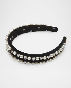 Charlotte Geo Crystal & Faux Pearl Headband