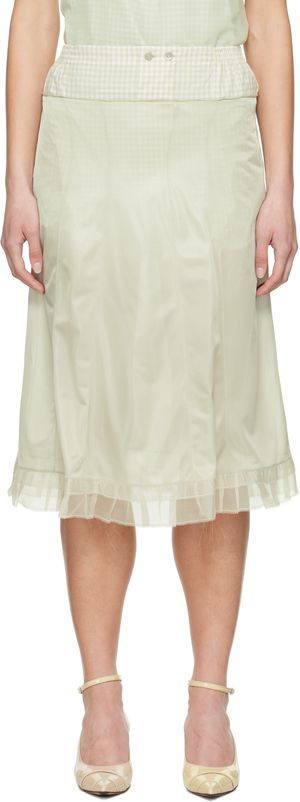 Maison Margiela Green 'Anonymity Of The Lining' Midi Skirt
