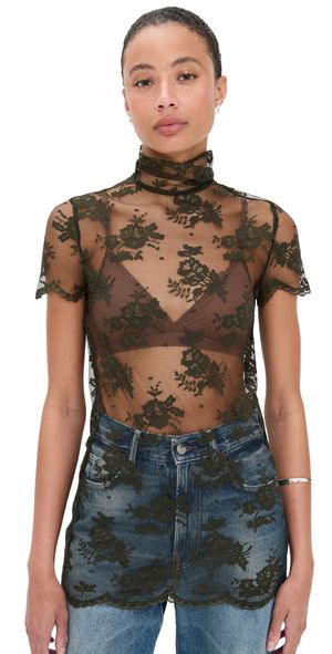 Marques'Almeida Lace Tee Dark Green 10