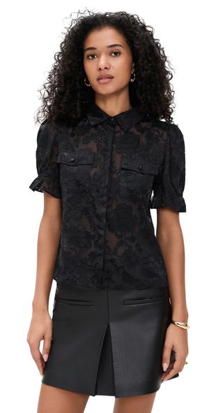 Generation Love Mina Burn-Out Shirt Black XXS