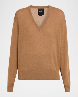 Boyfriend V-Neck Wool Sweater