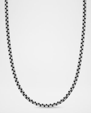 Men's Box Chain Necklace in Silver, 3.6mm, 18"L