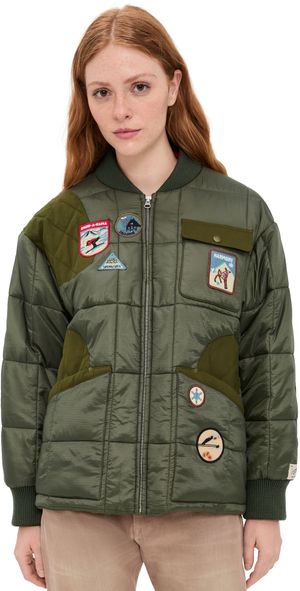 Sea Eira Quilted Patched Puffer Jacket Olive M