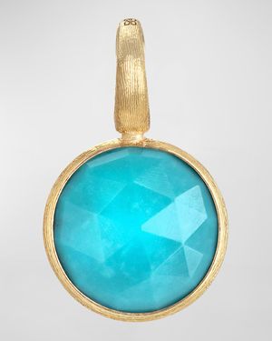 18k Jaipur Yellow Gold Small Turquoise Pendant