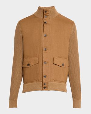 Men's Hybrid Linen Cardigan