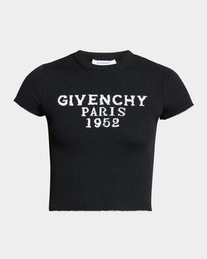 Logo Short-Sleeve Crop Rib T-Shirt