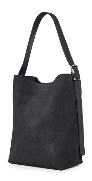 Madewell Essentials Bucket Tote Suede Charcoal Suede One Size