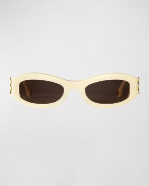 Como Twisted Acetate Oval Sunglasses