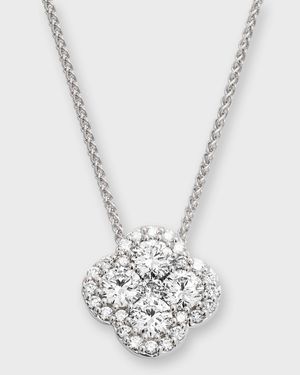18k White Gold Diamond Pendant Necklace, 18"L, 1.93tcw