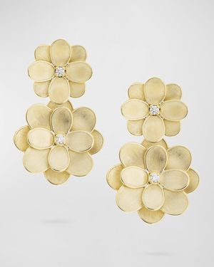 18k Petali Drop Earrings w/ Diamonds